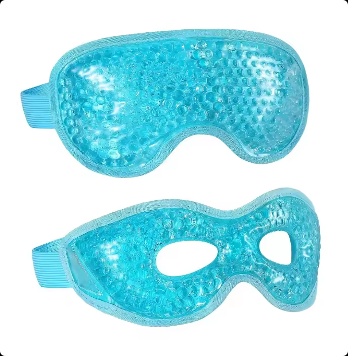 Hot Cold Gel Eye Mask för sömnresor och huvudvärkslindring Återanvändbar justerbar