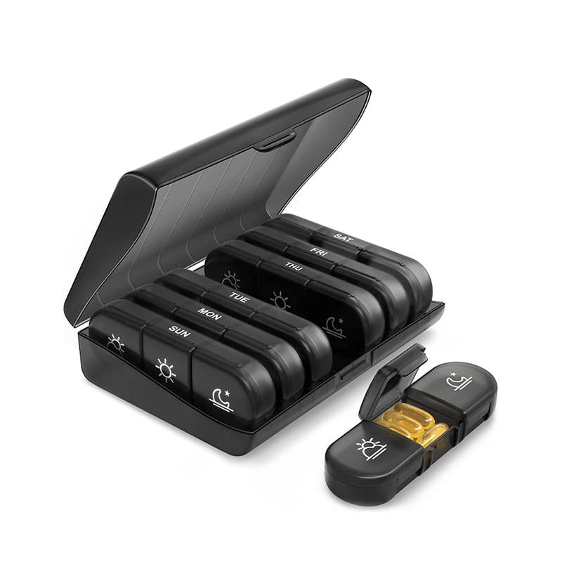 Kompakt hållbar resedaglig vecka Pill Organizer 