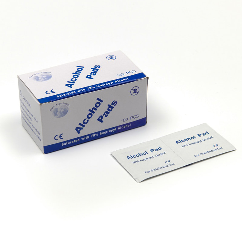Steril engångsservett med mättad alkohol med natriumklorid 