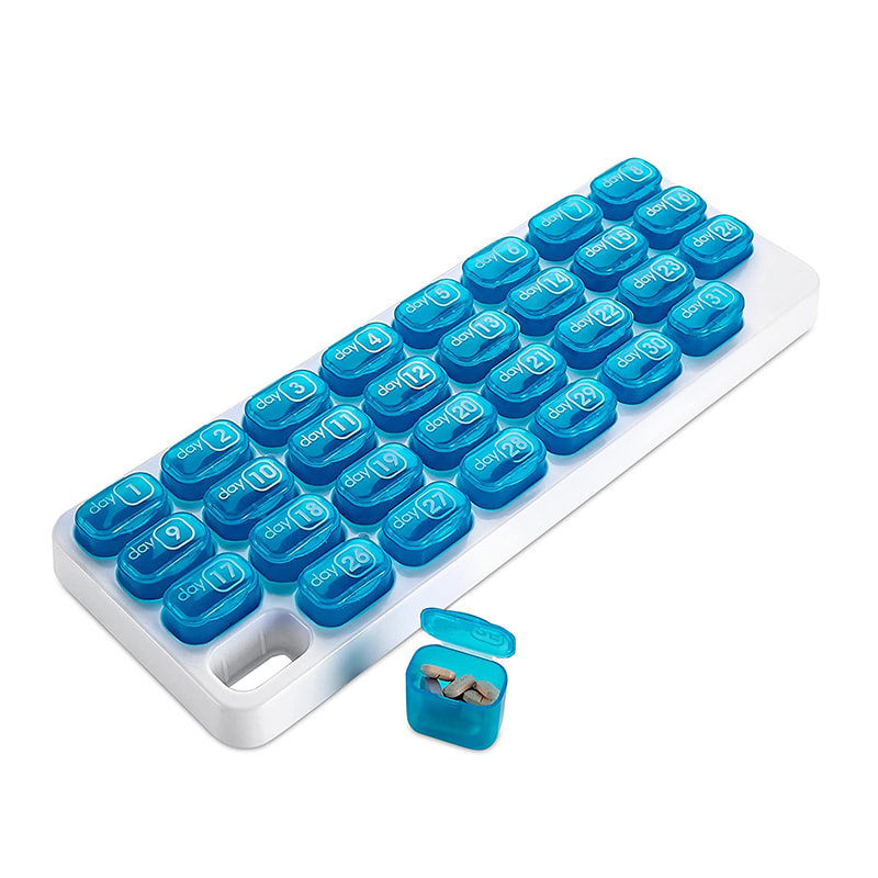 Receptbelagd avtagbar Pop Out Monthly Pill Organizer 