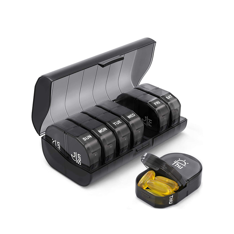 Mini Weekly Daily Flyttbar Medicin Organizer 