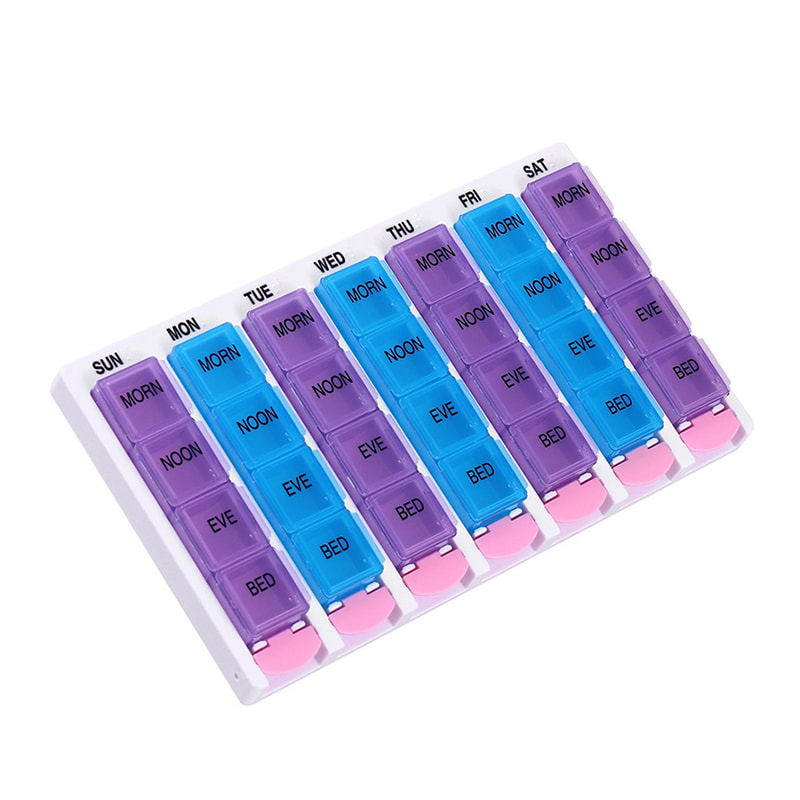 Hot Rea Weekly Push Button Pill Box för resor 