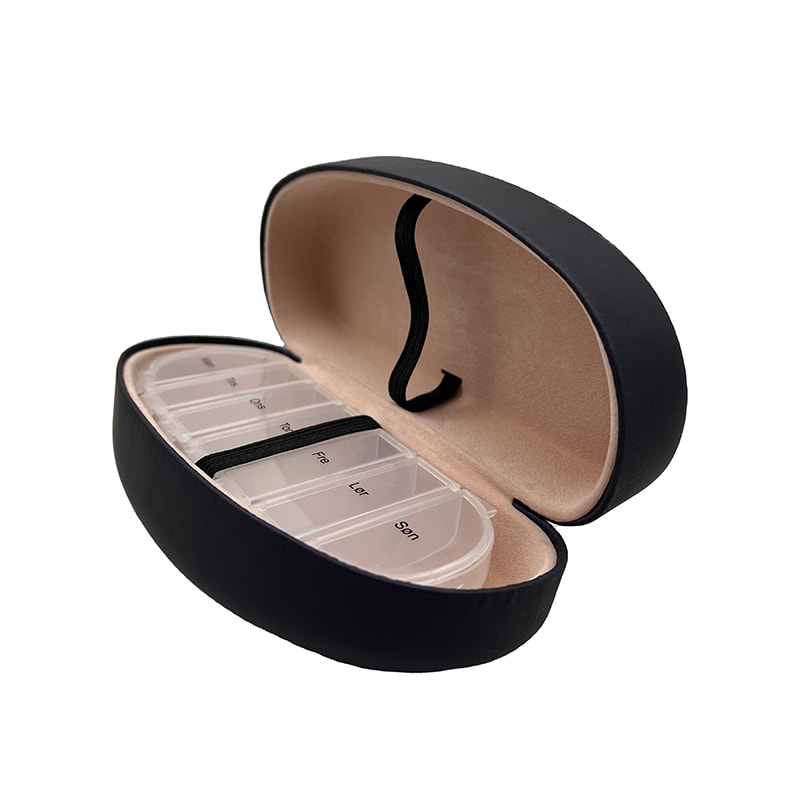 Novelty Weekly 7-fack Piller Organizer med glasögonfodral