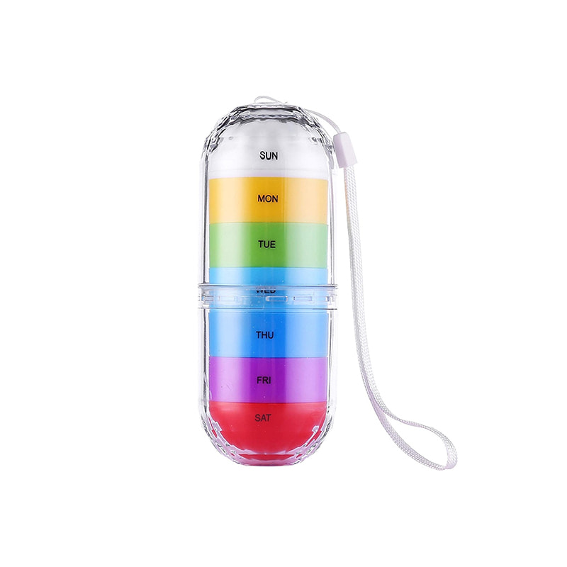 Rainbow 7 Day Waterproof Medicine Pill Organizer 
