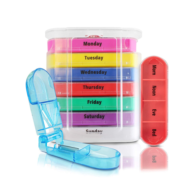 Promotional Protection Weekly Pill Dispenser med Pill Cutter 